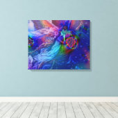 Toile Flammes jumelles se lèvent dans le ciel (Insitu (Plancher de Bois))