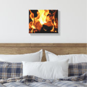 Toile Flammes sur des bûches en feu (Insitu(Chambre))