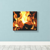 Toile Flammes sur des bûches en feu (Insitu (Plancher de Bois))