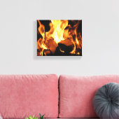 Toile Flammes sur des bûches en feu (Insitu(Salon))