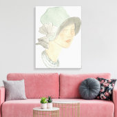 Toile Flapper Fashion Sketch - Femme avec Casquette (Insitu(Salon))