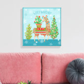Toile Fleece Navidad | Joli Noël des lamas (Insitu(Salon))