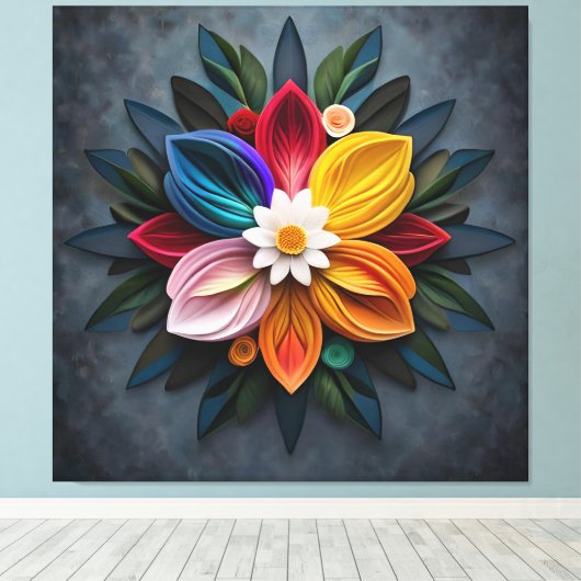 Toile fleur (Insitu (Plancher de Bois))