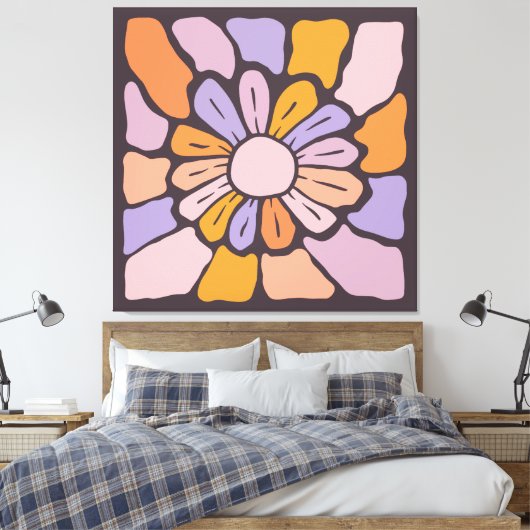 Toile Fleur Abstraite Colorée (Insitu(Chambre))