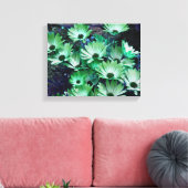 Toile Fleur Abstraite de marguerites africaines vertes (Insitu(Salon))
