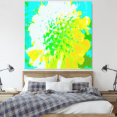 Toile Fleur Abstraite en Pingouin Jaune et Vert (Insitu(Chambre))