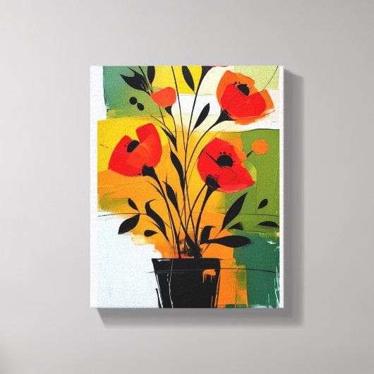 Toile fleur abstraite vibrante plante fixe (Recto)