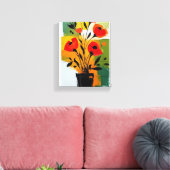 Toile fleur abstraite vibrante plante fixe (Insitu(Salon))