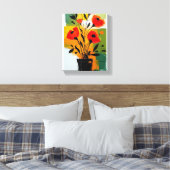 Toile fleur abstraite vibrante plante fixe (Insitu(Chambre))