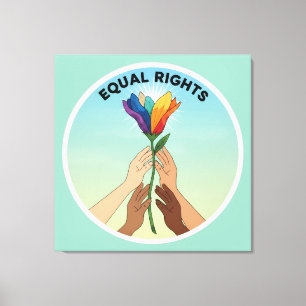 Toile Fleur arc-en-ciel de l'égalité des droits – Divers