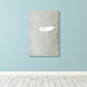 Toile Fleur Blanche Élégante Sur Bleu Duché (Insitu (Plancher de Bois))