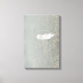 Toile Fleur Blanche Élégante Sur Bleu Duché (Recto)