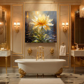 Toile Fleur blanche/jaune