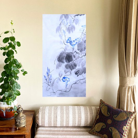Toile Fleur bleue