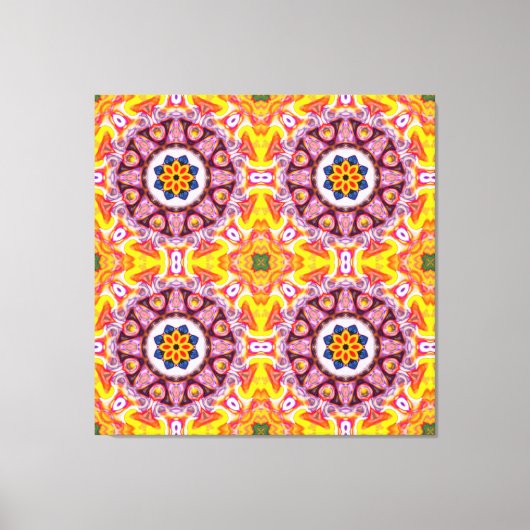 Toile Fleur bleue et orange (Recto)