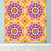 Toile Fleur bleue et orange (Insitu (Plancher de Bois))