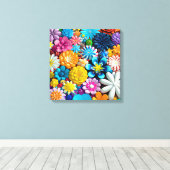 Toile Fleur colorée Abstrait Floral moderne (Insitu (Plancher de Bois))