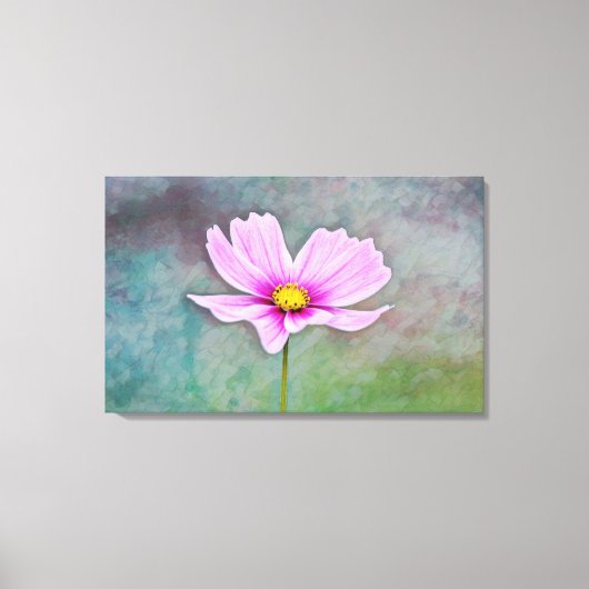 Toile Fleur Cosmos en Art Photographique Rose (Recto)