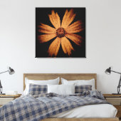 Toile Fleur Cosmos Or sur Noir (Insitu(Chambre))