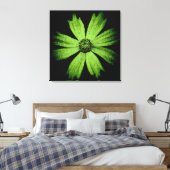 Toile Fleur Cosmos Vert sur Noir (Insitu(Chambre))