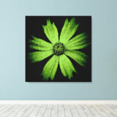 Toile Fleur Cosmos Vert sur Noir (Insitu (Plancher de Bois))