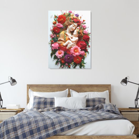 Toile Fleur dans la dévotion déesse et bébé (Insitu(Chambre))