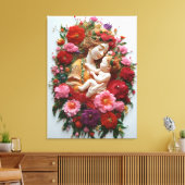 Toile Fleur dans la dévotion déesse et bébé (Insitu(Salon))