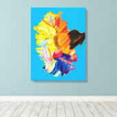 Toile Fleur d'aquarelle couleur carnation (Insitu (Plancher de Bois))