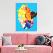 Toile Fleur d'aquarelle couleur carnation (Insitu(Salon))