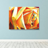 Toile Fleur d'art d'aquarelle rose jaune (Insitu (Plancher de Bois))