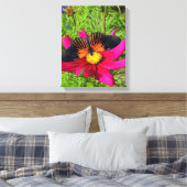 Toile Fleur d'aster mexicain avec une Longwing de Doris (Insitu(Chambre))
