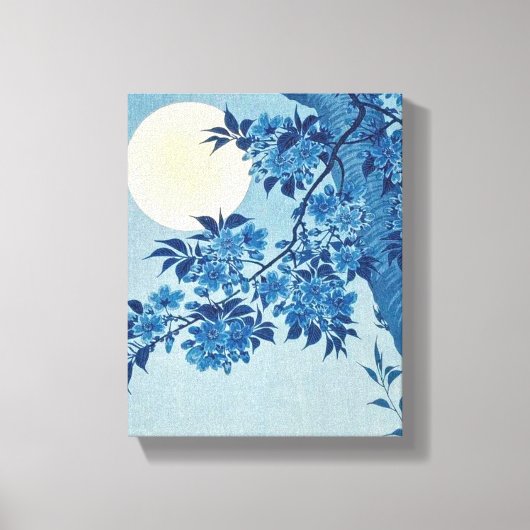 Toile Fleur de cerise sur une nuit éclairée par la lune (Recto)