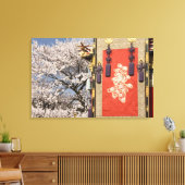 Toile Fleur de cerisier et tapisserie de soie (Insitu(Salon))