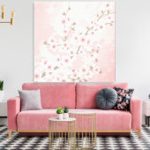 Toile Fleur de cerisier rose blush vintage (Insitu(Salon))