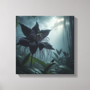 Toile Fleur de chauve-souris mystique avec oiseau tropic
