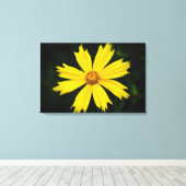 Toile Fleur de Cosmos jaune Gros plan 2 (Insitu (Plancher de Bois))
