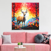 Toile Fleur de coucher de soleil doré, forêt automnale, (Insitu(Salon))