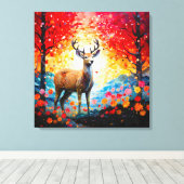 Toile Fleur de coucher de soleil doré, forêt automnale, (Insitu (Plancher de Bois))