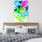 Toile Fleur de cyclamen rose Aquarelle abstraite (Insitu(Chambre))