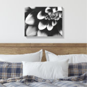 Toile Fleur de dahlia noire et blanche en fleurs (Insitu(Chambre))