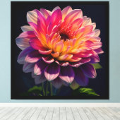 Toile Fleur de dahlia rose et orange chaud (Insitu (Plancher de Bois))