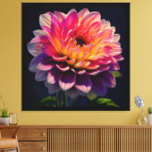 Toile Fleur de dahlia rose et orange chaud (Insitu(Salon))