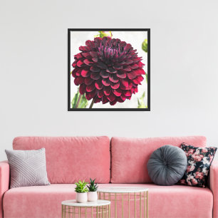 Toile Fleur de dahlia rouge foncé