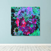 Toile Fleur de jardin rouge, violet et rose (Insitu (Plancher de Bois))