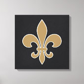 Toile Fleur de Lis Or avec Contour Blanc et Noir (Recto)