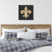 Toile Fleur de Lis Or avec Contour Blanc et Noir (Insitu(Chambre))