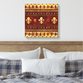 Toile Fleur-de-lis Red Marble and or (Insitu(Chambre))