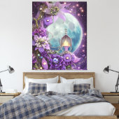 Toile Fleur de lune violette Imaginaire détaillée (Insitu(Chambre))