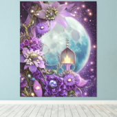 Toile Fleur de lune violette Imaginaire détaillée (Insitu (Plancher de Bois))