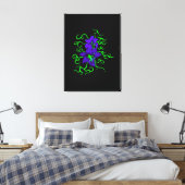 Toile fleur de lys violet sur noir (Insitu(Chambre))